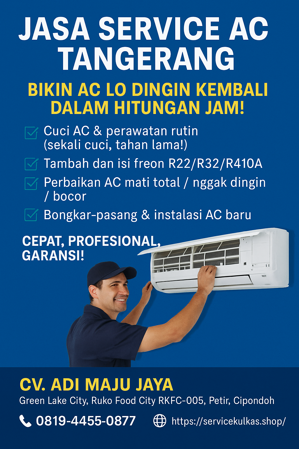 JASA SERVICE AC TANGERANG – BIKIN AC LO DINGIN KEMBALI DALAM HITUNGAN JAM!